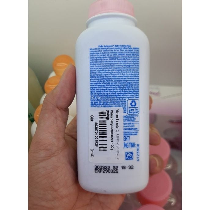  Phấn baby Johnson's 100g (hồng) - MP6934 