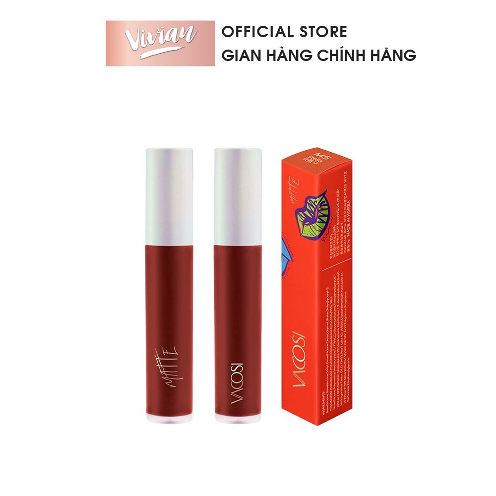  Son Kem Lì Siêu Mịn Môi VACOSI MATTE INK LIP CREAM #M1-M5 