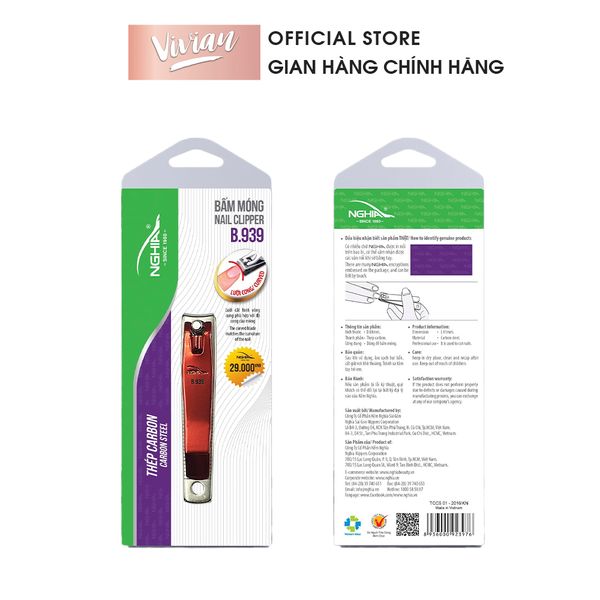 Bấm móng tay B.939 KỀM NGHĨA thép Carbon