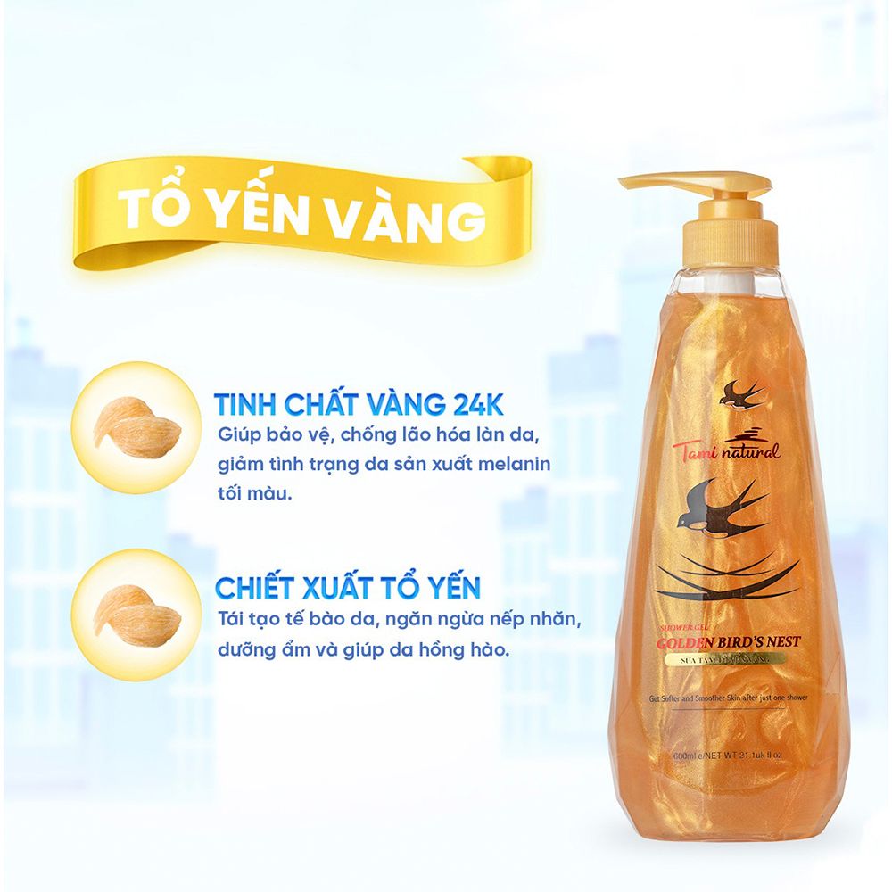  Sữa tắm trắng da tổ yến vàng Tami Natural 600ml (MP7975) 