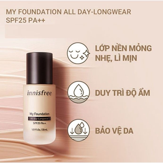  Kem nền kiềm dầu Innisfree All Day Longwear 30ml #21N (MP8236) 