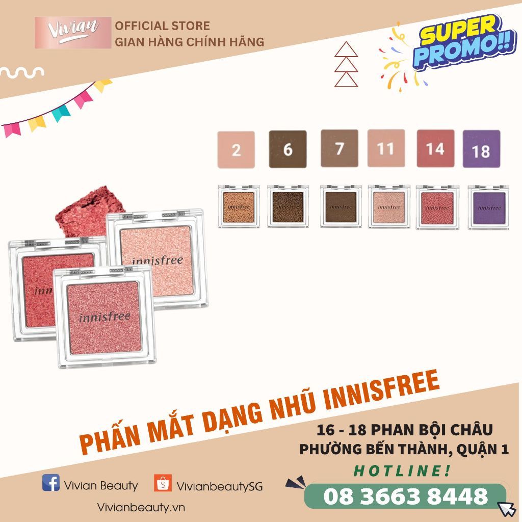  Phấn mắt dạng nhũ Innisfree (MP9239 - MP9244) 