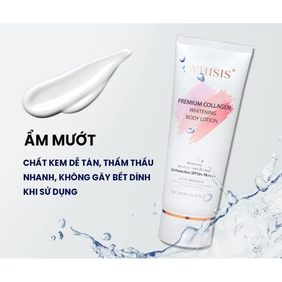 Kem Dưỡng Thể Trắng Da WHISIS Premium Collagen 200ml – vivianbeauty