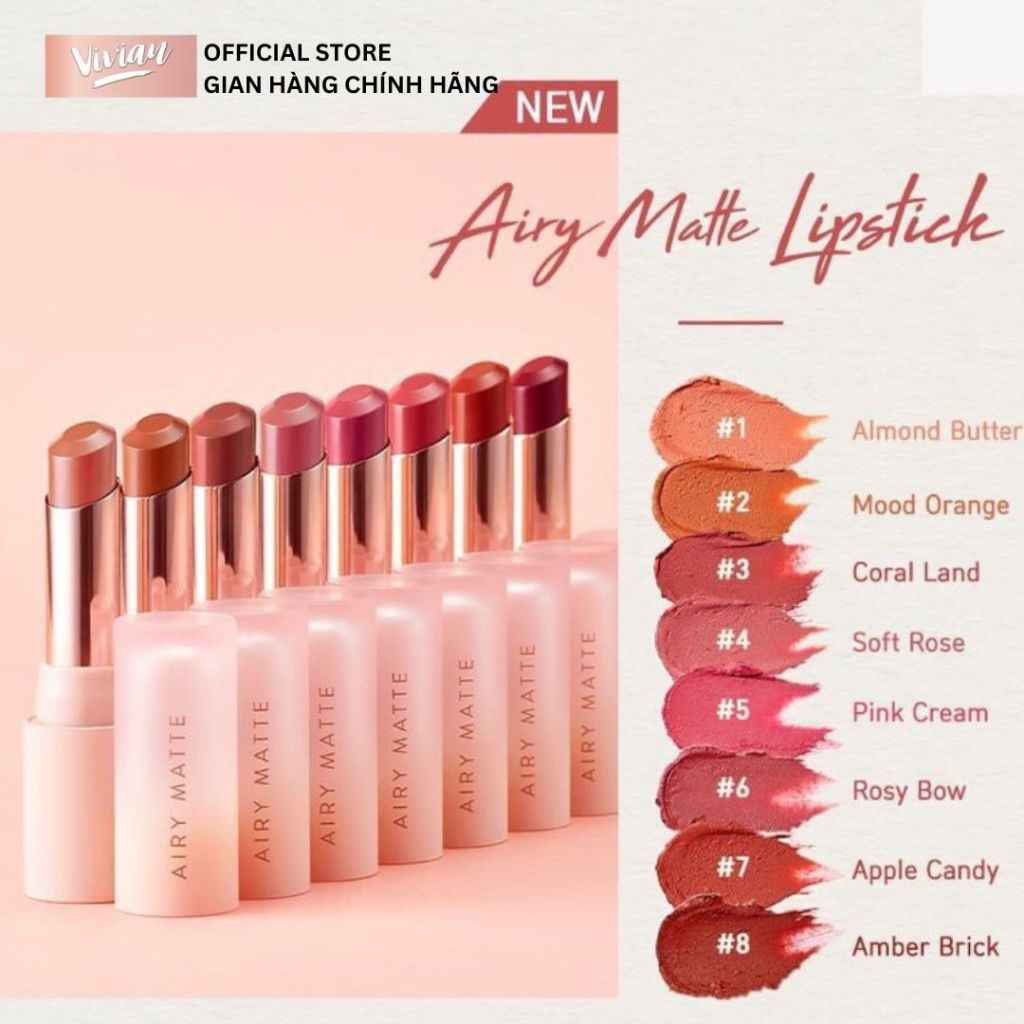  Son lì dạng thỏi Innisfree Airy Matte (MP9256 - MP9263) 