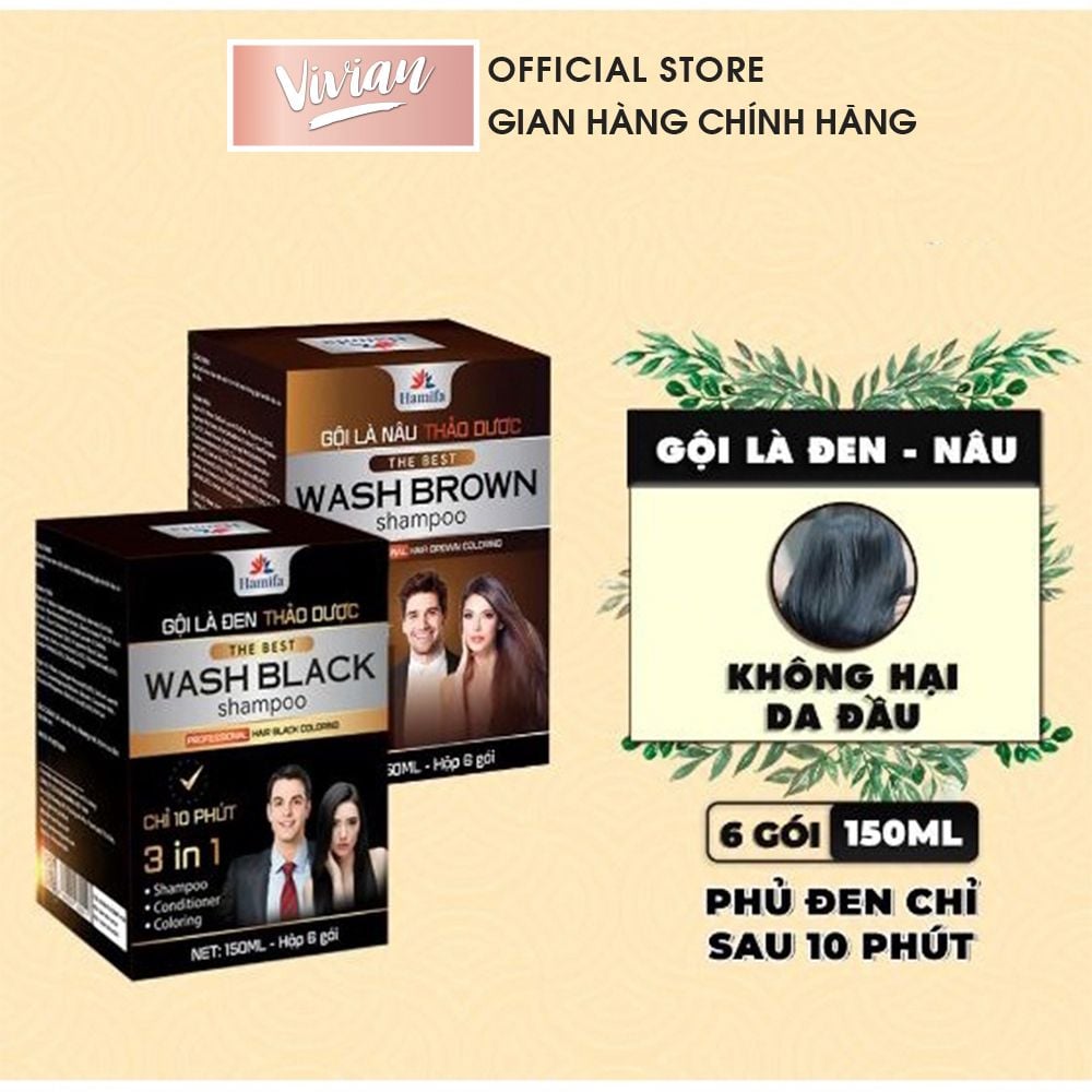 Gội nâu phủ bạc thảo dược Hamifa 25ml - MP8405 