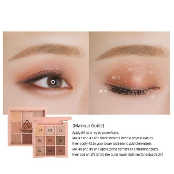 Bảng Phấn Mắt 9 Màu 3CE Multi Eye Color Palette - Overtake