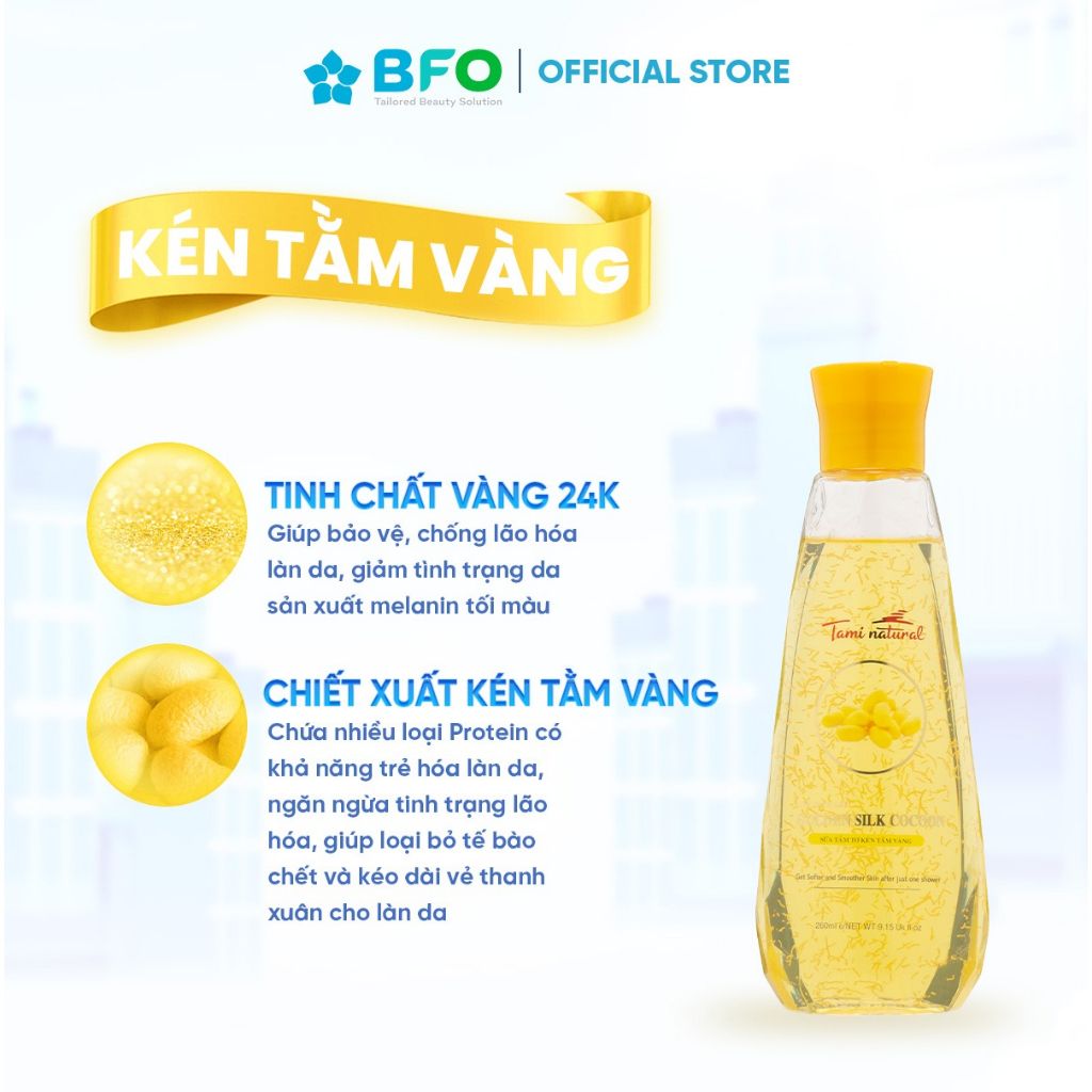  Sữa tắm trắng da tơ kén tằm vàng Tami Natural 260ml (MP7974) 