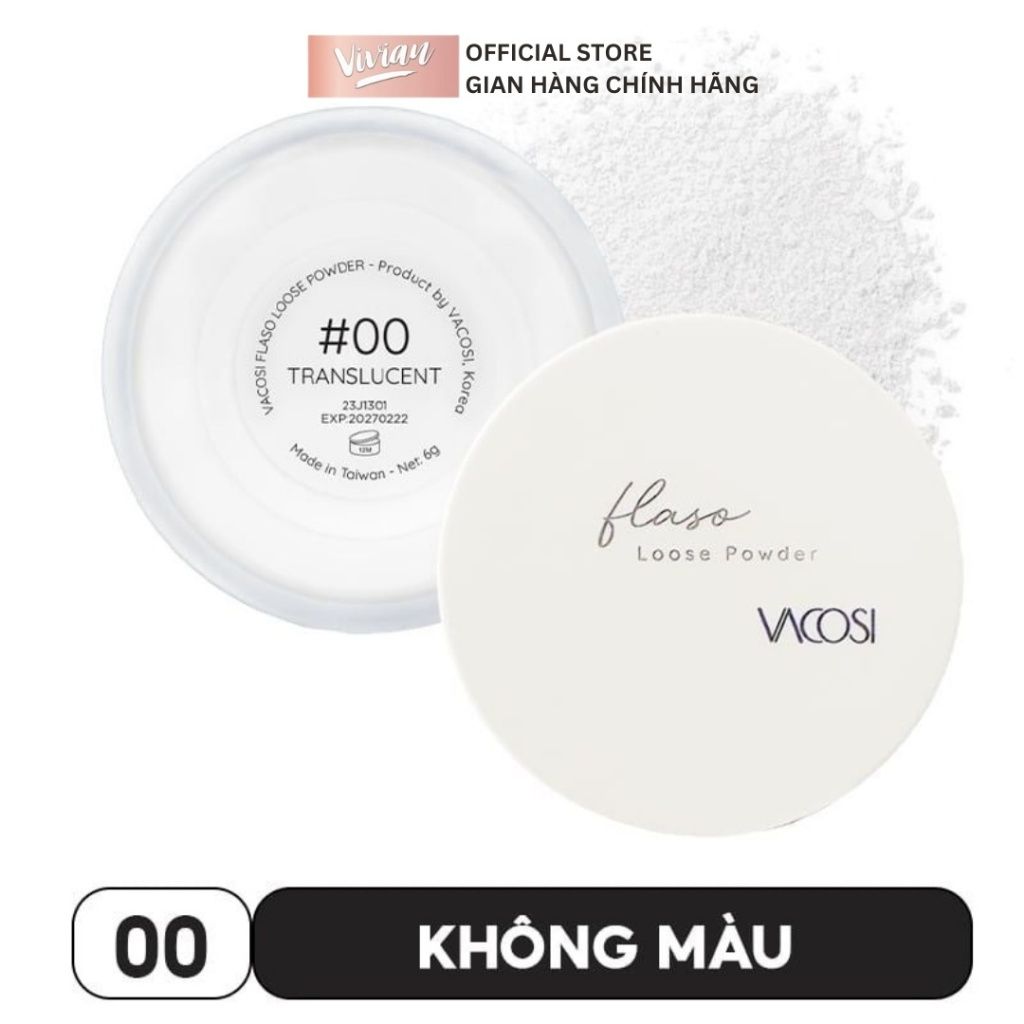  Phấn phủ siêu mịn Vacosi Flaso Loose Powder #00, #01, #02 (MP9115 - MP9117) 