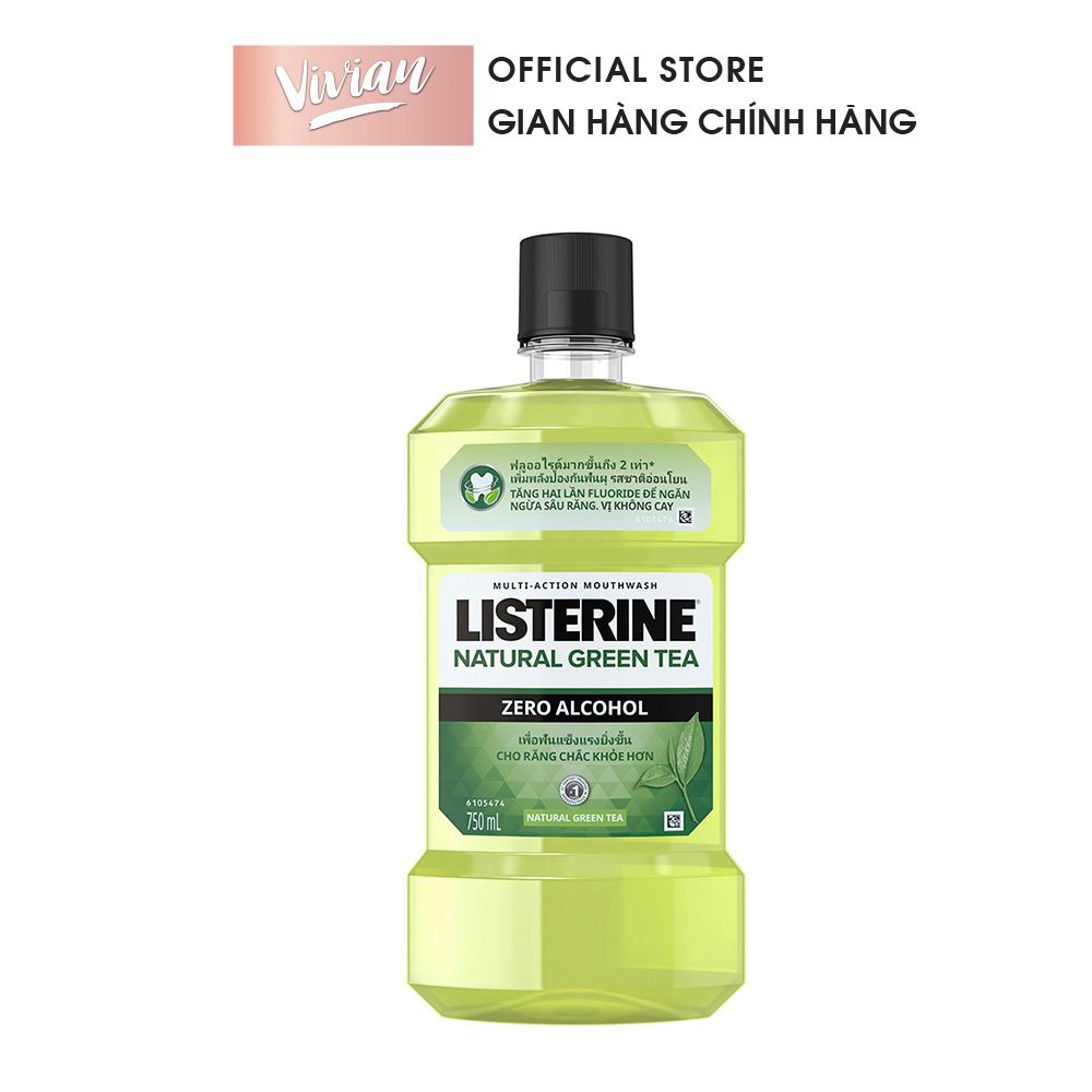  Nước Súc Miệng Ngừa Sâu Răng Listerine Natural Green Tea 750ml (MP6928) 