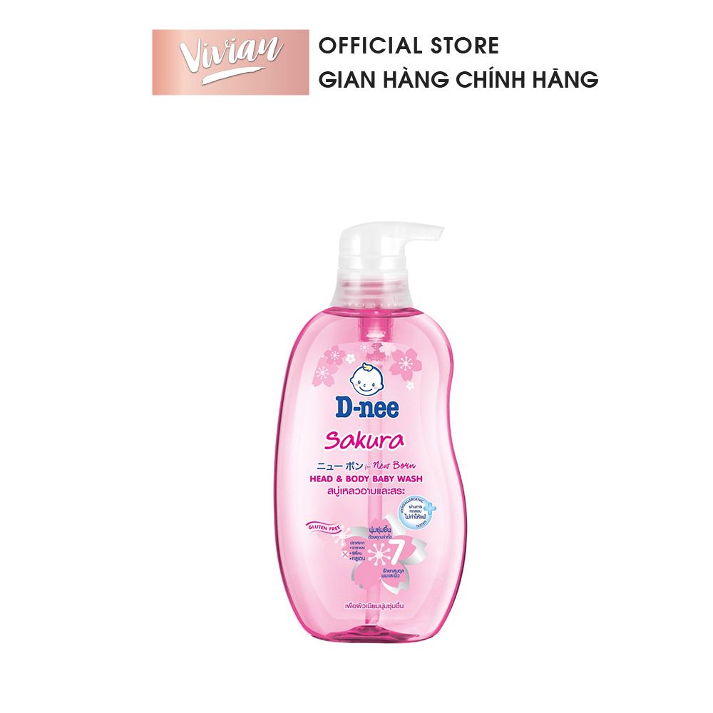  Tắm gội cho bé D-nee Sakura Hồng 380ml (MP8731) 