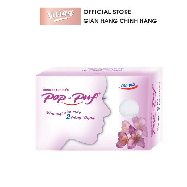 Bông tẩy trang Pop-Puf Cotton Pads (100 Miếng)