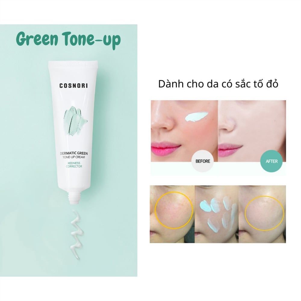  Kem nâng tông che vết mẫn đỏ Cosnori Dermatic Green 50ml (MP8838) 