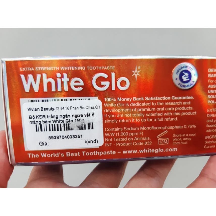  Kem đánh răng ngăn ngừa vết ố, mảng bám White Glo 150g - MP8365 