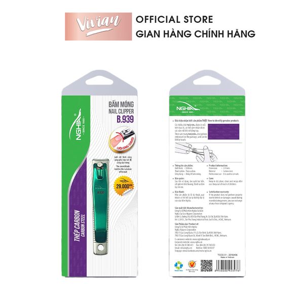 Bấm móng tay B.939 KỀM NGHĨA thép Carbon
