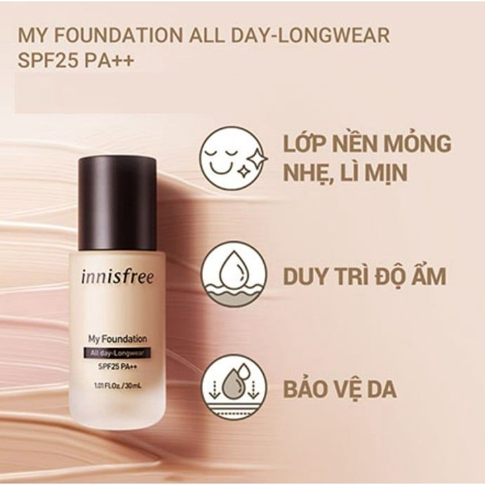  Kem nền kiềm dầu Innisfree All Day Longwear 30ml #23N (MP8450) 