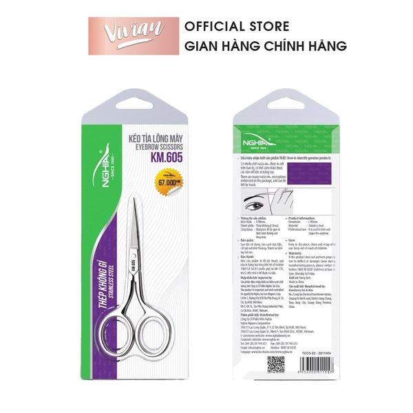 Kéo Cắt Tỉa Lông Mày KM.605 Kềm Nghĩa