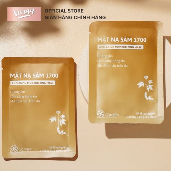  Mặt nạ sâm 1700 Cỏ Mềm -  dưỡng ẩm ngừa lão hoá da 18g (MP9198) 