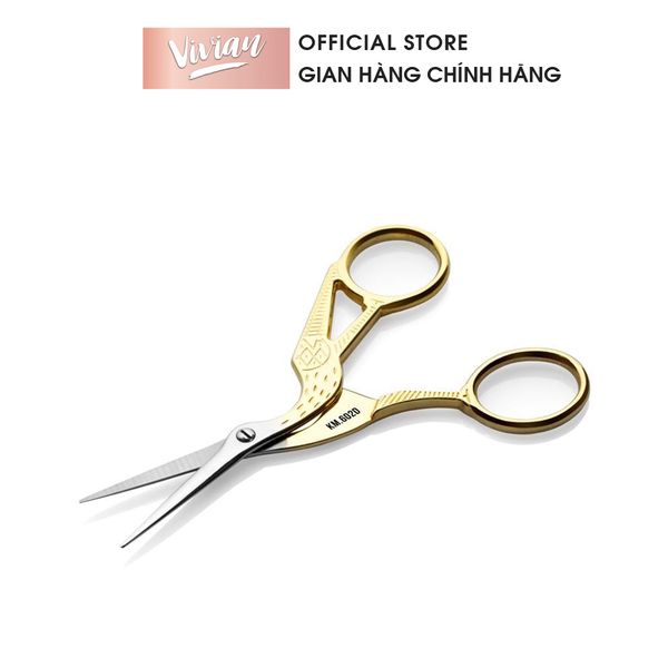 Kéo Tỉa Lông Mày KM.602D Mạ Vàng Kềm Nghĩa Lưỡi Dài