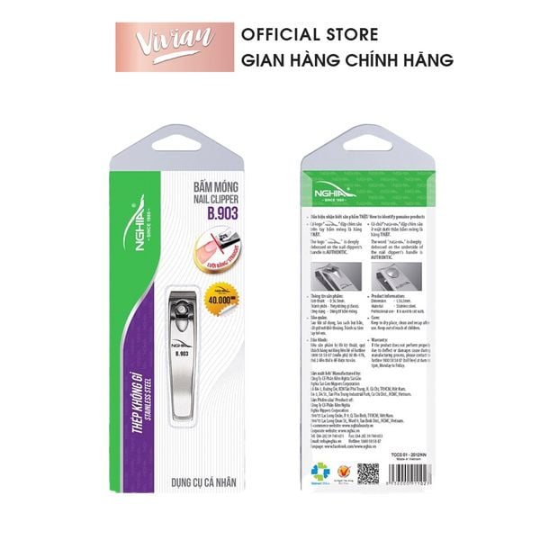 Bấm móng B.903 inox Kềm Nghĩa (loại nhỏ)