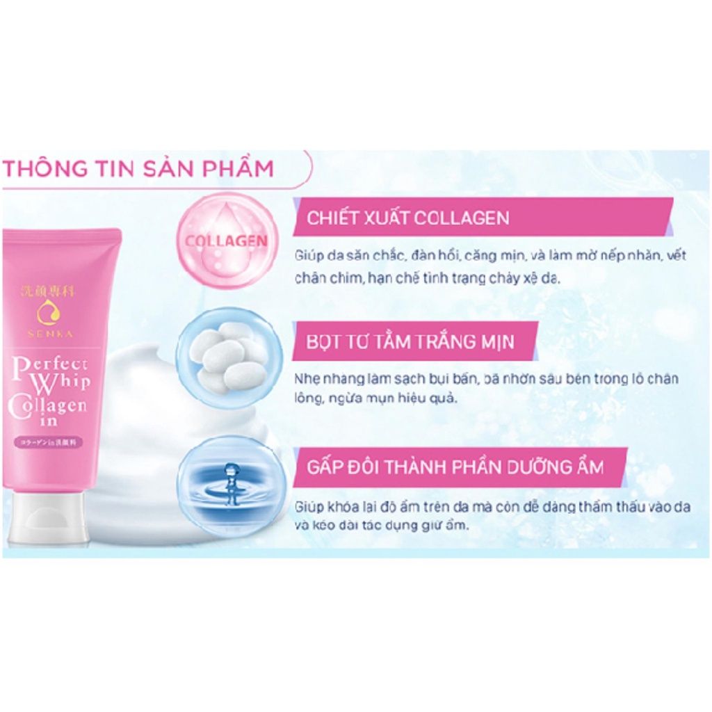  Sữa rửa mặt Collagen Senka 120g ( 14836 ) - MP7612 