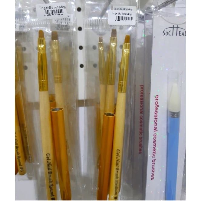  Cọ gel đầu bằng (vàng) (NA5422) 