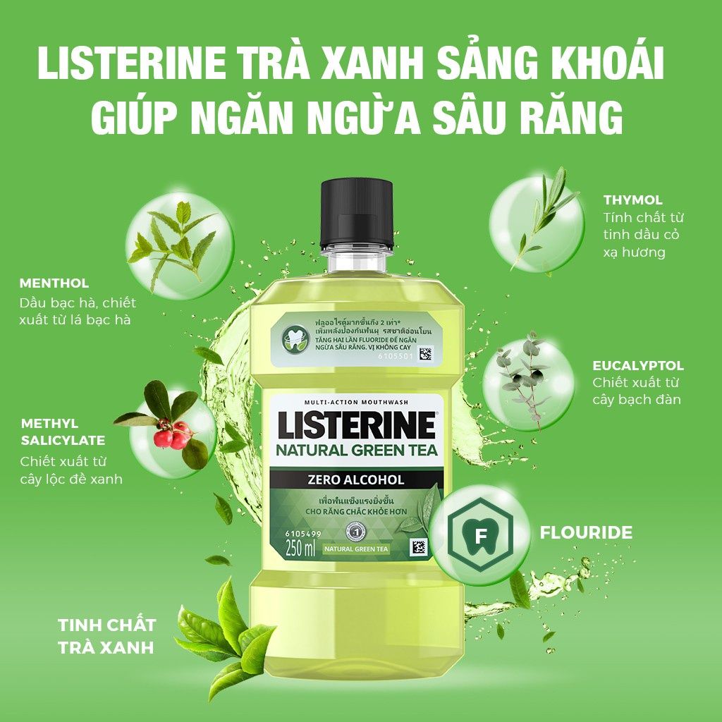  Nước súc miệng Listerine (ngừa sâu) 250ml (MP6929) 