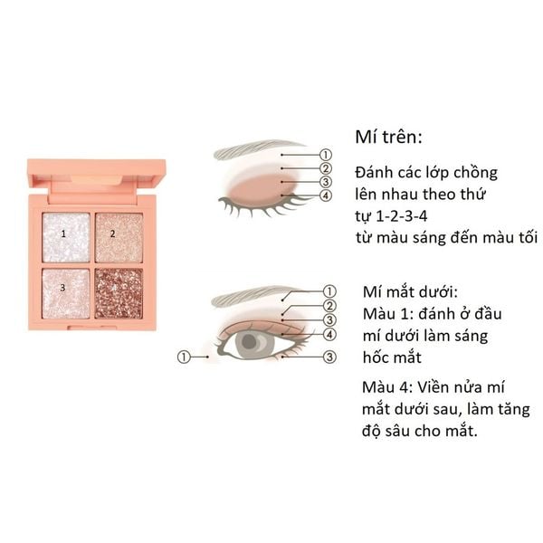Màu mắt 4 ô 3CE #Diamond Glint EG051