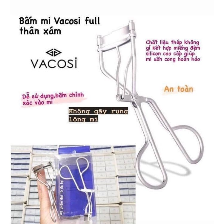  Bấm Mi Full Thân Xám Vacosi Full Lash Curler (MP3803) 