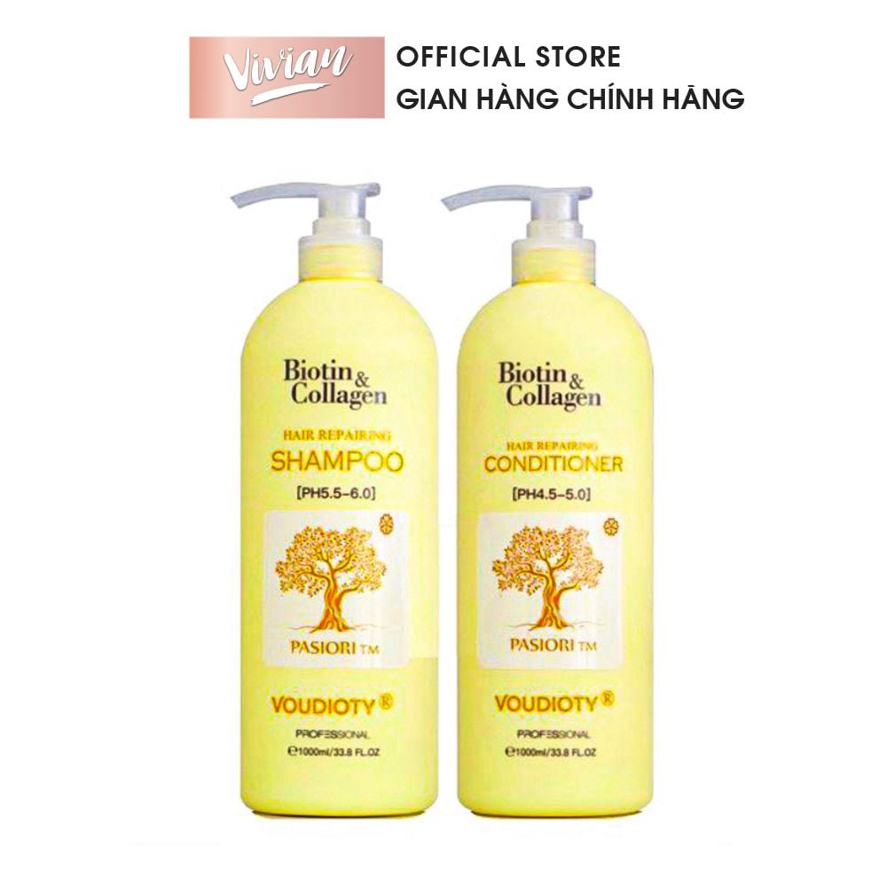  Gội, xả Biotin & Collagen Vàng - siêu mềm mượt 1000ml (MP7874) 