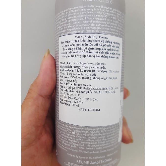 Gôm xịt tạo phồng và giữ nếp Keune 200ml (27412) - MP8194 