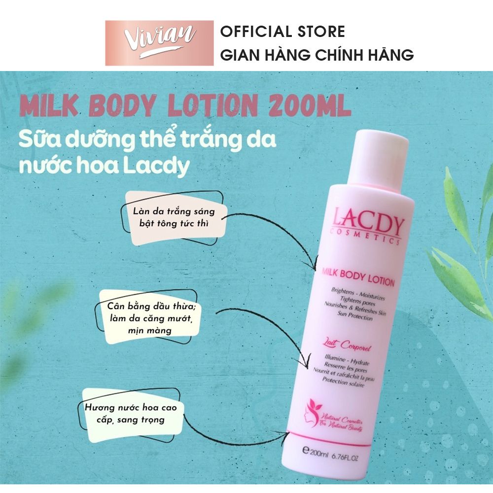  Sữa dưỡng thể trắng da Lacdy 200ml - L518 (MP8748) 