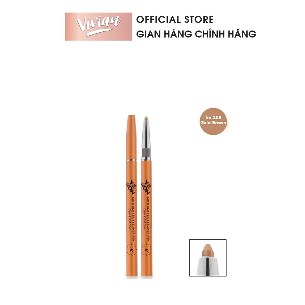  Chì kẻ mí kim tuyến Mira Eyeliner Pen Hàn Quốc - No.308 Vàng nâu (MP2468) 