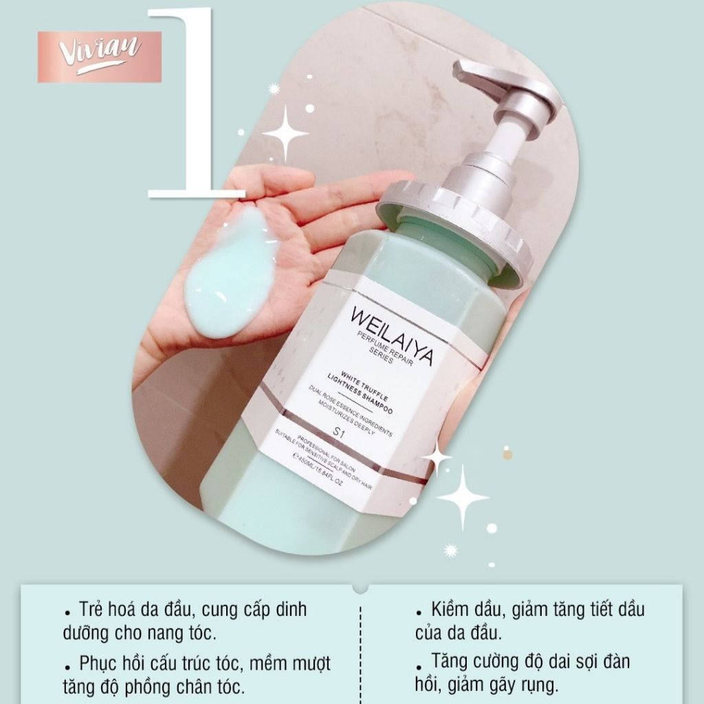  Gội xả phục hồi đa tầng nấm Truffle Weilaiya 450ml (MP9190) 