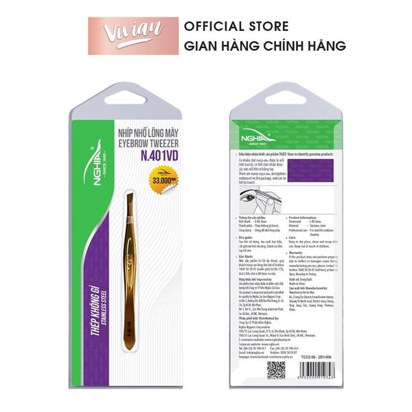 Nhíp nhổ lông mày N.401 Kềm Nghĩa nhiều màu