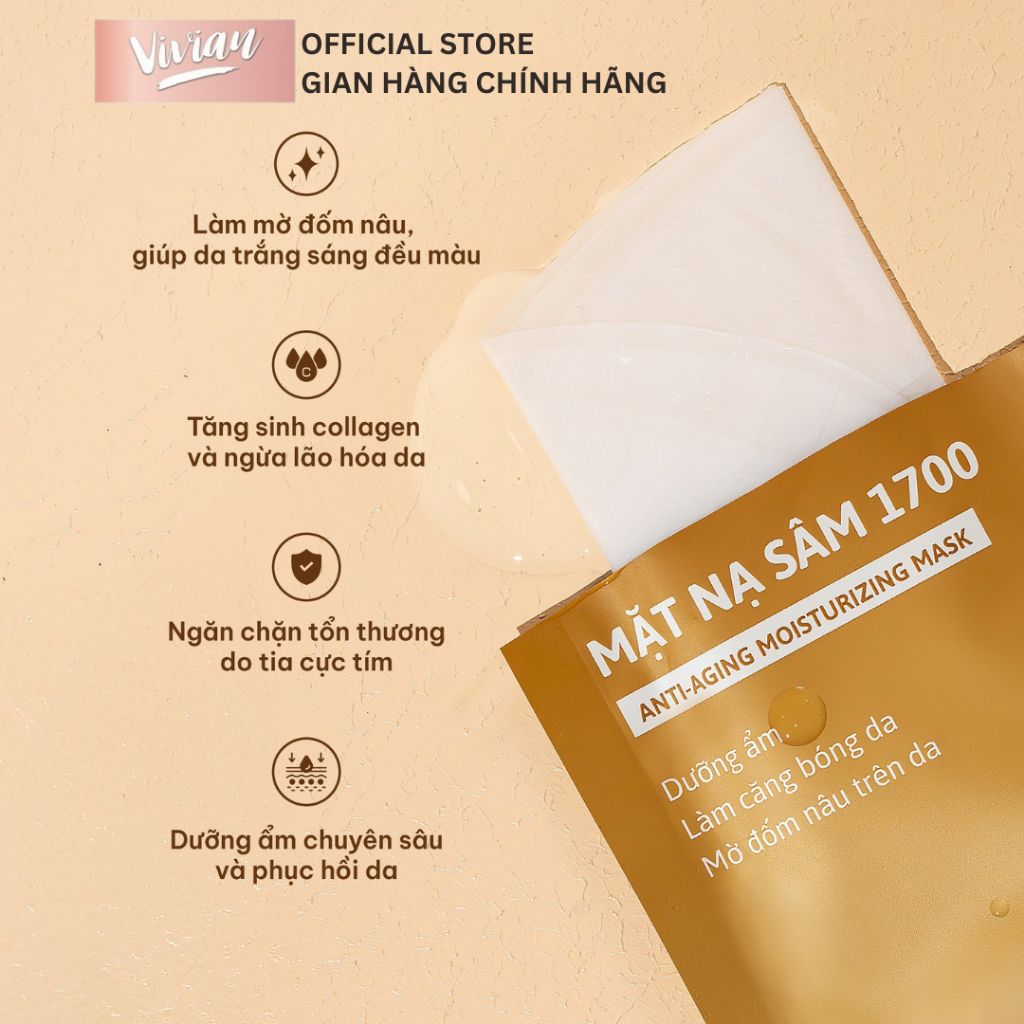  Mặt nạ sâm 1700 Cỏ Mềm -  dưỡng ẩm ngừa lão hoá da 18g (MP9198) 
