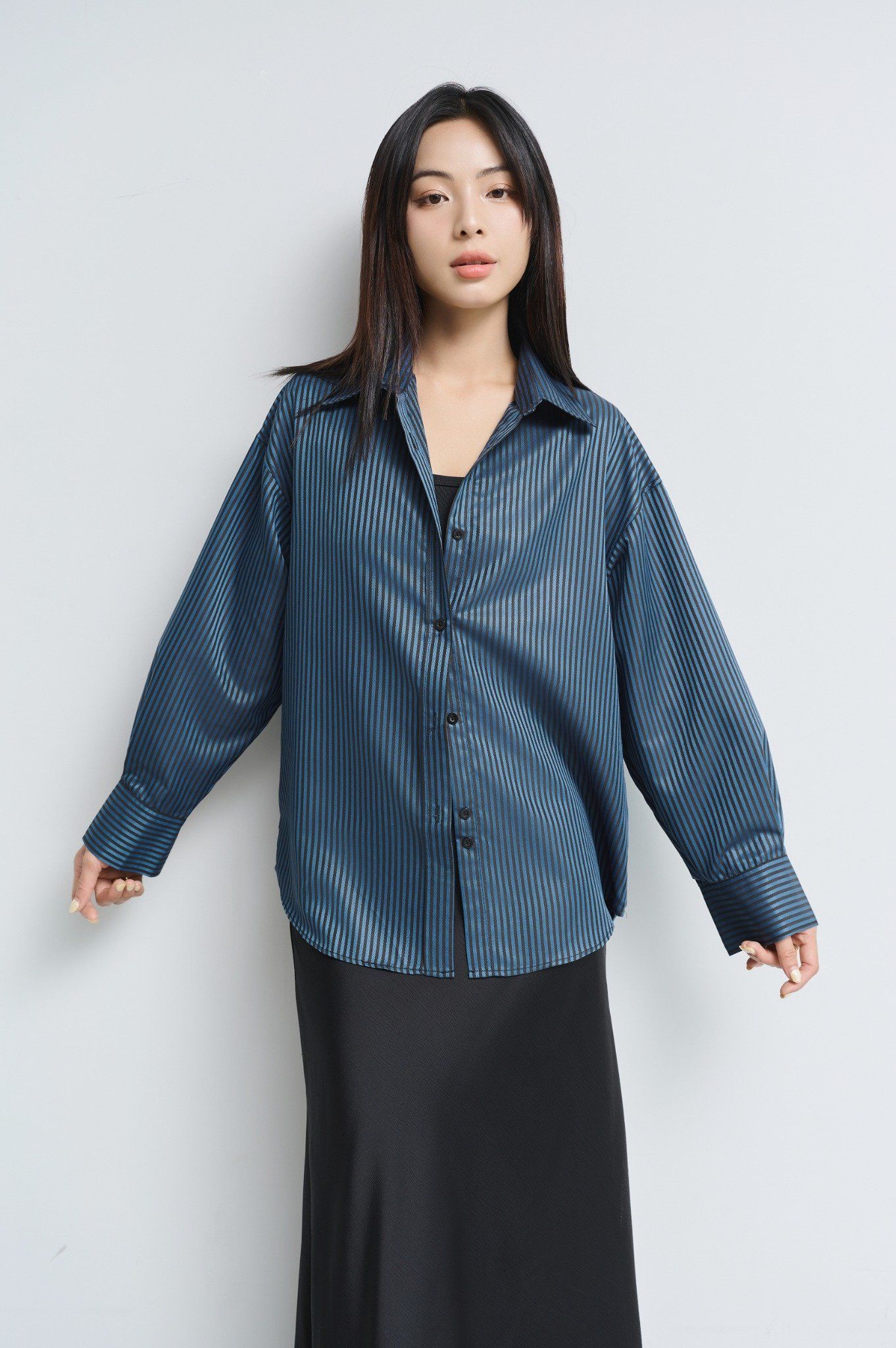  Áo Sơ Mi Sọc Oversize FAS316 