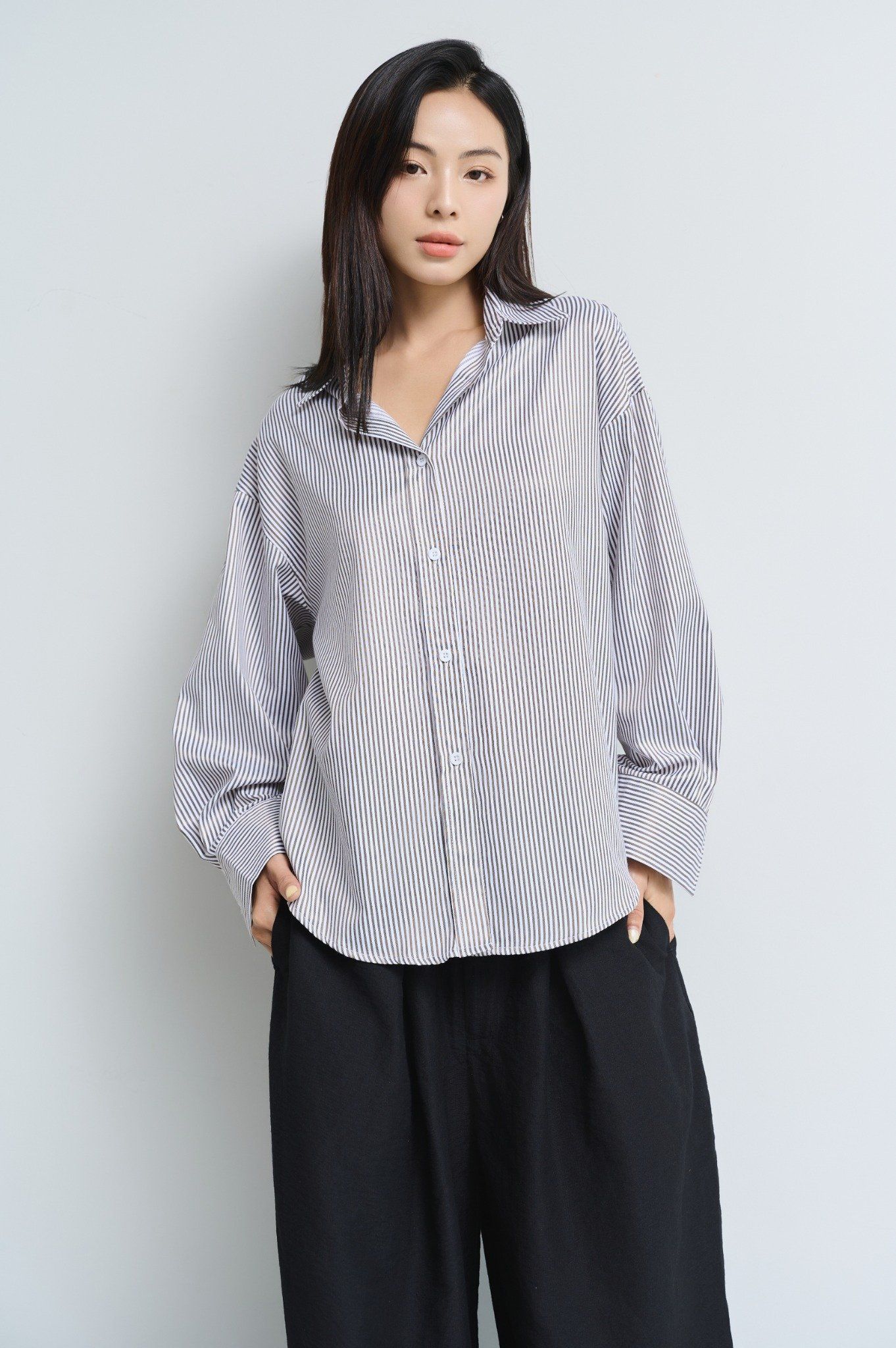  Áo Sơ Mi Sọc Oversize FAS315 