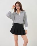  Áo Sơ Mi Sọc Phối Cổ Oversize FAS354 