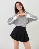  Áo Sơ Mi Sọc Phối Cổ Oversize FAS354 