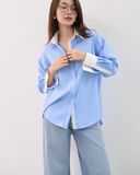  Áo Sơ Mi Sọc Phối Cổ FAS353 