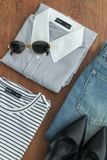  Áo Sơ Mi Sọc Phối Cổ Oversize FAS354 