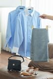  Áo Sơ Mi Sọc Phối Cổ Oversize FAS354 