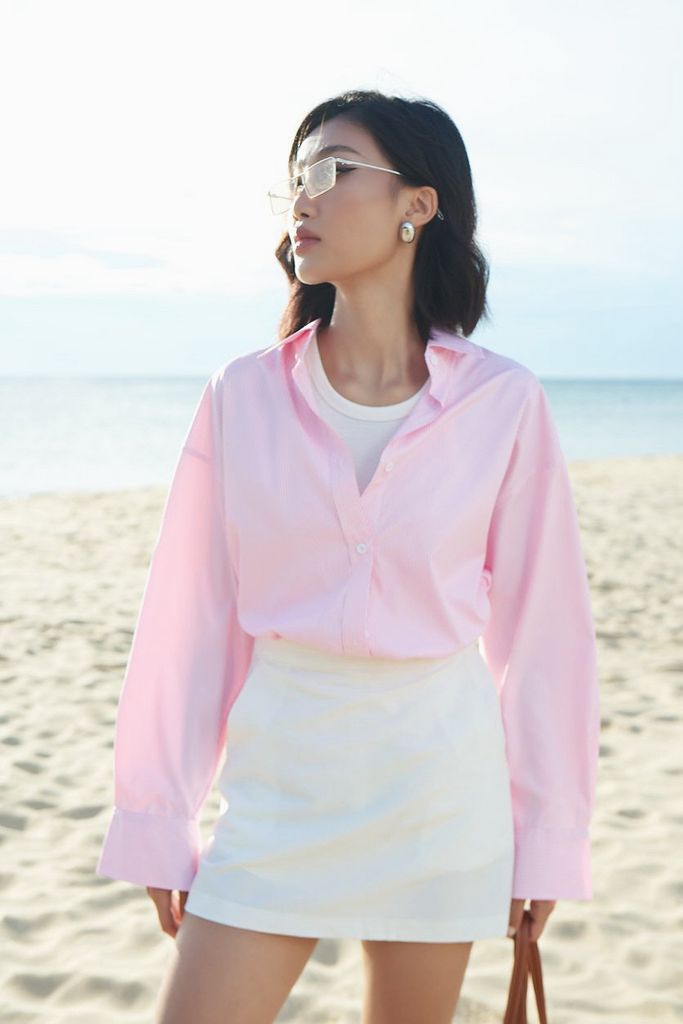  Áo Sơ Mi Sọc Oversize FAS298 