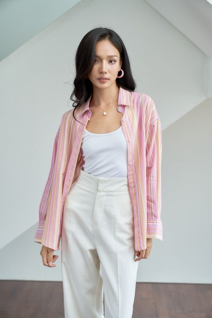  Áo Sơ Mi Sọc Oversize FAS339 