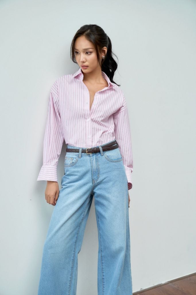  Áo Sơ Mi Sọc Oversize FAS338 