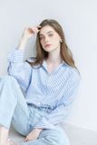  Áo Sơ Mi Sọc Oversize FAS306 