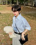  Áo Sơ Mi Sọc Oversize FAS306 