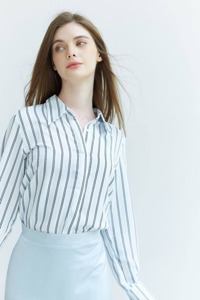  Áo Sơ Mi Sọc Xanh Nhạt FAS278 