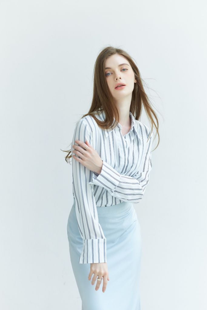  Áo Sơ Mi Sọc Xanh Nhạt FAS278 