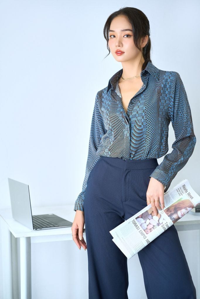  Quần Ống Rộng Xanh Đen 